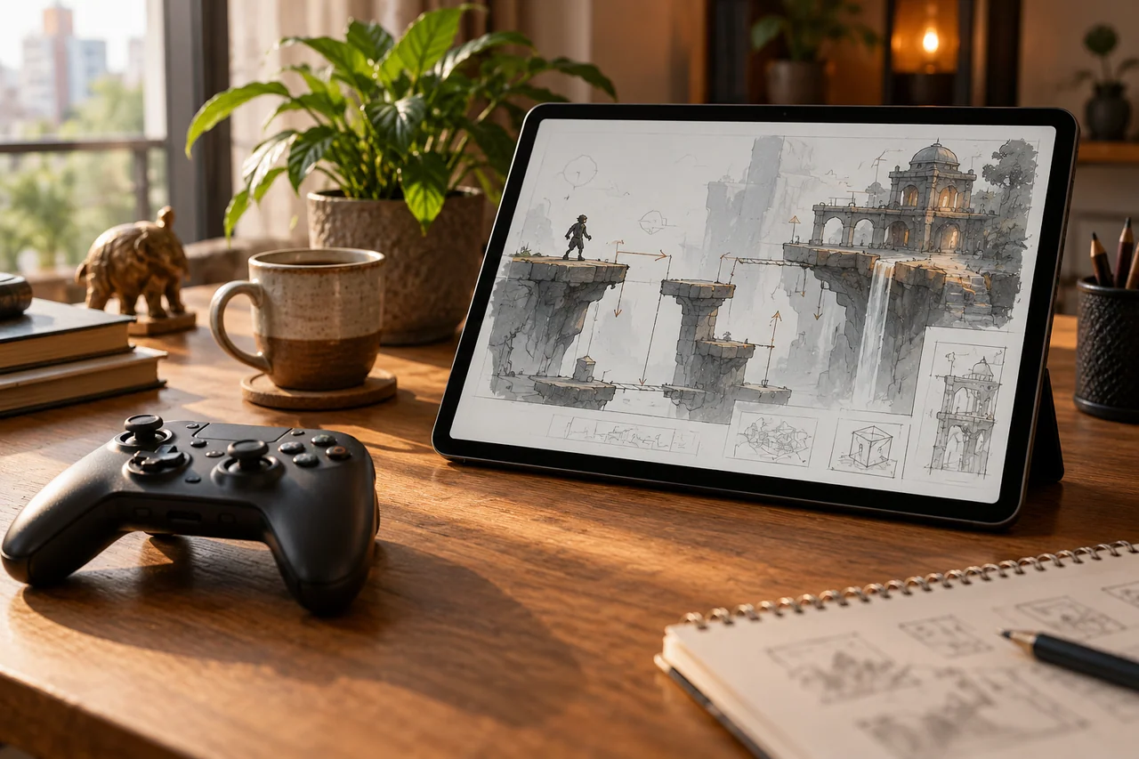 Materiais e preparação de uma experiência de jogo